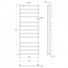 Водяной полотенцесушитель Mario Турин 1360x530/500 мм нержавеющая сталь 4820111353064