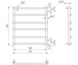 Водяной полотенцесушитель Mario Турин Б/П 1/2