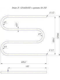 Водяной полотенцесушитель Mario Змейка ∅25 525x600/500 хром 4820111357185