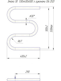 Водяной полотенцесушитель Mario Змейка ∅30 530x400/500 хром 4820111357208