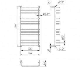 Водяний полотенцесушитель Преміум Стандарт 1100x540x500 4820111352074