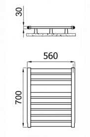 Водяной полотенцесушитель Irsap Vela 560х700 хром VES056G09500001