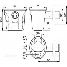 Воронка с сифоном для сбора конденсата AlcaPlast с шариком AKS1Z