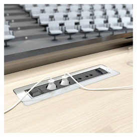 Блок розеток що обертається ASA Plastici Versaturn 3.0 3х220В+USB type А+С нержавіюча сталь 060.24F.00033