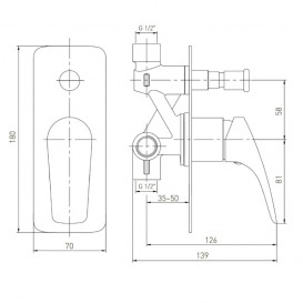 Врезной смеситель скрытого монтажа Volle Orlando латунь хром 15192200