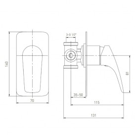 Врезной смеситель скрытого монтажа Volle Orlando латунь хром 15193200