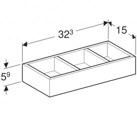 Вставка для висувного ящика Geberit Н-образна ДСП темно-сірий/меламін структурований 500.677.00.1