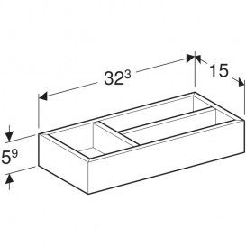 Вставка для висувного ящика Geberit Т-подібна ДСП темно-сірий/меламін структурований 500.678.00.1