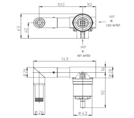 Вбудована частина для настінного одноважільного змішувача для раковини Bossini Z00548000000005