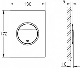 Встраиваемая клавиша смыва для унитаза Grohe Nova Cosmopolitan S пластик альпин-белый 37601SH0