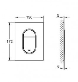 Вбудована клавіша змиву для унітазу Grohe Arena Cosmopolitan S пластик сталь 37624DC0