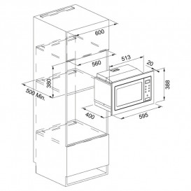 Вбудована мікрохвильова піч Franke Smart FSM 25 MW XS 25 л нержавіюча сталь/чорне скло 131.0627.471