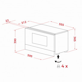 Встраиваемая микроволновая печь Teka ML 82 BM 22 л черный матовый 112030009