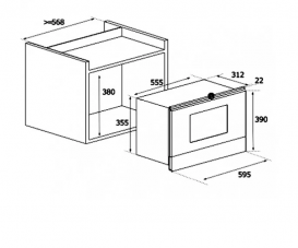 Встраиваемая микроволновая печь Teka Maestro ML 822 BIS 22 л петли справа черное стекло 40584301