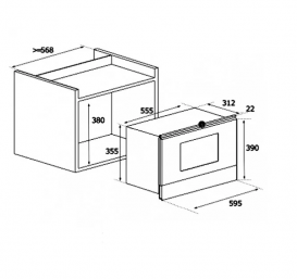 Вбудована мікрохвильова піч Teka Maestro ML 822 BIS 22 л петлі зліва біле скло 40584302