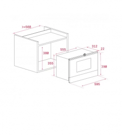 Вбудована мікрохвильова піч Teka Total MS 622 BIS 22 л петлі справа нержавіюча сталь 40584101