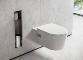 Вбудована ніша Hansgrohe XtraStoris Rock для туалетного йоржика матова нержавіюча сталь 56060800