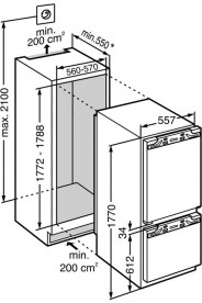 Встраиваемый двухкамерный холодильник Liebherr IKBV 3264 Premium сталь белый IKBV 3264