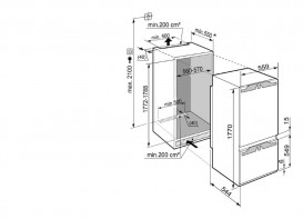 Встраиваемый двухкамерный холодильник Liebherr ICBP 3266 Premium BioFresh сталь белый ICBP 3266-22 001