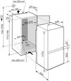 Вбудований двокамерний холодильник Liebherr ICUS 3224 Comfort сталь білий ICUS 3224