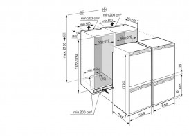 Встраиваемый холодильник Side by Side Liebherr SBS 66I2 (SICN 3386 + ICN 3386) Premium NoFrost сталь белый SBS 66I2-23 001
