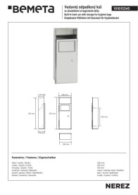 Вбудований контейнер для сміття Bemeta Hotel з поличкою для зберігання нержавіюча сталь матова 101015345