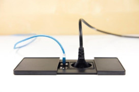 Встраиваемый модуль розеток ASA Plastici VersaPad 1x220В 2xUSB type А+А черный 060.08F.00002