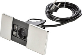 Встраиваемый модуль розеток ASA Plastici VersaPad 1x220В 2xUSB type А+А нержавеющая сталь 060.08F.00003