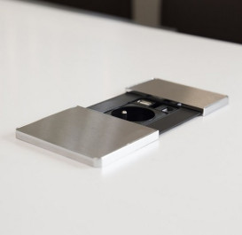 Встраиваемый модуль розеток ASA Plastici VersaPad 1x220В 2xUSB type А+А нержавеющая сталь 060.08F.00003