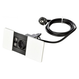 Встраиваемый модуль розеток ASA Plastici VersaPad 1x220В 2xUSB type А+C белый 060.08F.00063