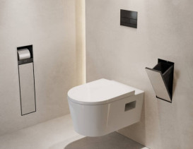 Встраиваемый мусорный бак Hansgrohe XtraStoris Rock с дверцей для облицовки плиткой матовый черный 56063670