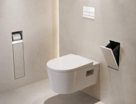 Встраиваемый мусорный бак Hansgrohe XtraStoris Rock с дверцей для облицовки плиткой матовый белый 56063700