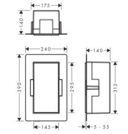 Встраиваемый мусорный бак Hansgrohe XtraStoris Rock с дверцей для облицовки плиткой матовая нержавеющая сталь 56063800