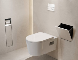 Встраиваемый мусорный бак Hansgrohe XtraStoris Rock с дверцей для облицовки плиткой матовый белый 56089700