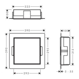 Встраиваемый мусорный бак Hansgrohe XtraStoris Rock с дверцей для облицовки плиткой матовая нержавеющая сталь 56089800