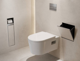 Встраиваемый мусорный бак Hansgrohe XtraStoris Rock с дверцей для облицовки плиткой матовая нержавеющая сталь 56089800