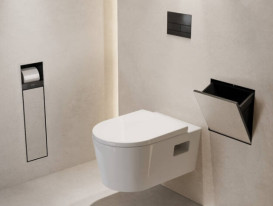 Вбудований сміттєвий бак Hansgrohe XtraStoris Rock з дверцятами для облицювання плиткою матовий чорний 56090670