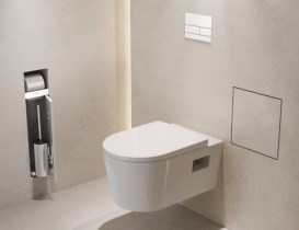 Вбудований сміттєвий бак Hansgrohe XtraStoris Rock з дверцятами для облицювання плиткою матовий білий 56090700