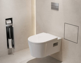 Вбудований сміттєвий бак Hansgrohe XtraStoris Rock з дверцятами для облицювання плиткою матова нержавіюча сталь 56090800