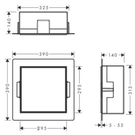 Вбудований сміттєвий бак Hansgrohe XtraStoris Rock з дверцятами для облицювання плиткою матова нержавіюча сталь 56090800