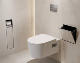 Вбудований сміттєвий бак Hansgrohe XtraStoris Rock з дверцятами для облицювання плиткою матова нержавіюча сталь 56090800