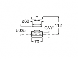 Встраиваемый настенный вентиль для раковины Roca Loft 1/2” указатель C (горячая) A5A1843C00