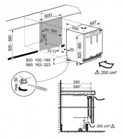 Встраиваемый под столешницу однокамерный холодильник Liebherr UIK 1510 Comfort сталь белый UIK 1510-22 001