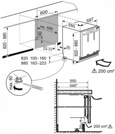 Вбудований під стільницю однокамерний холодильник Liebherr UIK 1514 Comfort сталь білий UIK 1514-21 001