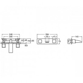 Встраиваемый смеситель для раковины Roca Thesis с ограничителем потока A5A4550C00