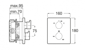 Вбудований термостатичний змішувач для душу (зовнішня частина) Roca Insignia латунь хром A5A2C3AC00