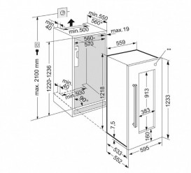 Встраиваемый винный шкаф Liebherr EWTdf 2353 Vinidor нержавеющая сталь/ тонированный стеклопакет EWTdf 2353-21 001