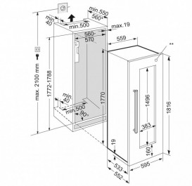 Встраиваемый винный шкаф Liebherr EWTdf 3553 Vinidor нержавеющая сталь/стекло EWTdf 3553-21 001