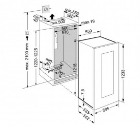 Вбудована винна шафа Liebherr Wtb 2383 Vinidor нержавіюча сталь/скло білий EWTgb 2383-22 001
