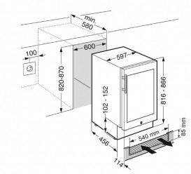Встраиваемый винный шкаф Liebherr UWKes 1752 GrandCru нержавеющая сталь/тонированный стеклопакет UWKes 1752-22 001